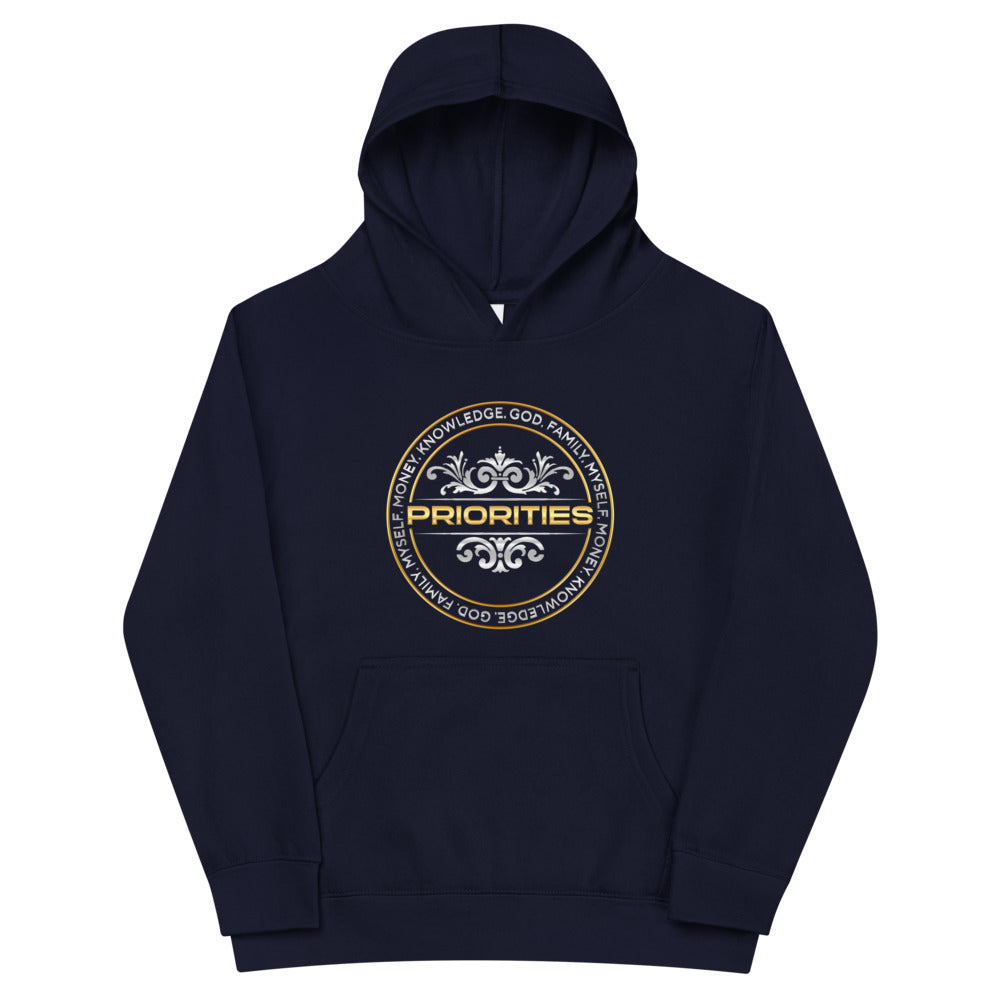 Kids fleece hoodie / With Platinum & Gold Priorities logo