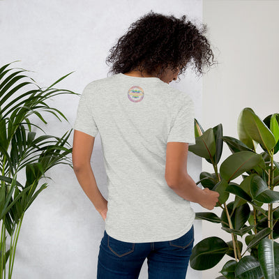Short-Sleeve Unisex T-Shirt / With gold & multi color logo.