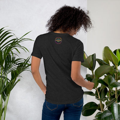 Short-Sleeve Unisex T-Shirt / With gold & multi color logo.