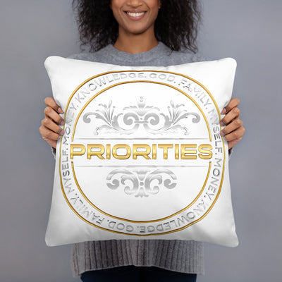 Basic Pillow / With the Platinum & Gold PRIORITIES logo.