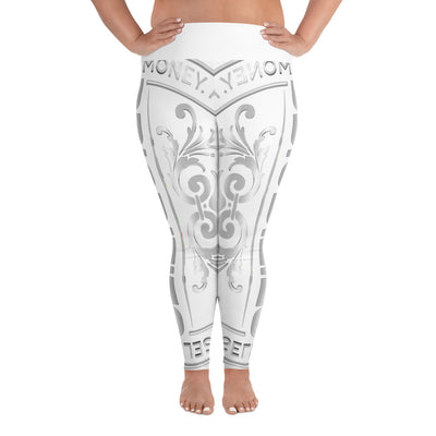 All-Over Print Plus Size Leggings / With all Platinum  Priorities logo