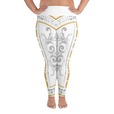 All-Over Print Plus Size Leggings / With Gold & Platinum logo