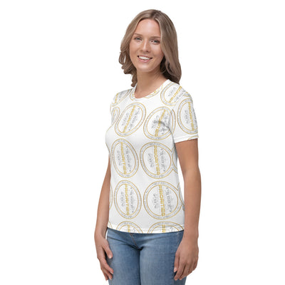 Women's T-shirt / With Platinum & Gold PRIORITIES logo.