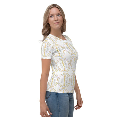 Women's T-shirt / With Platinum & Gold PRIORITIES logo.