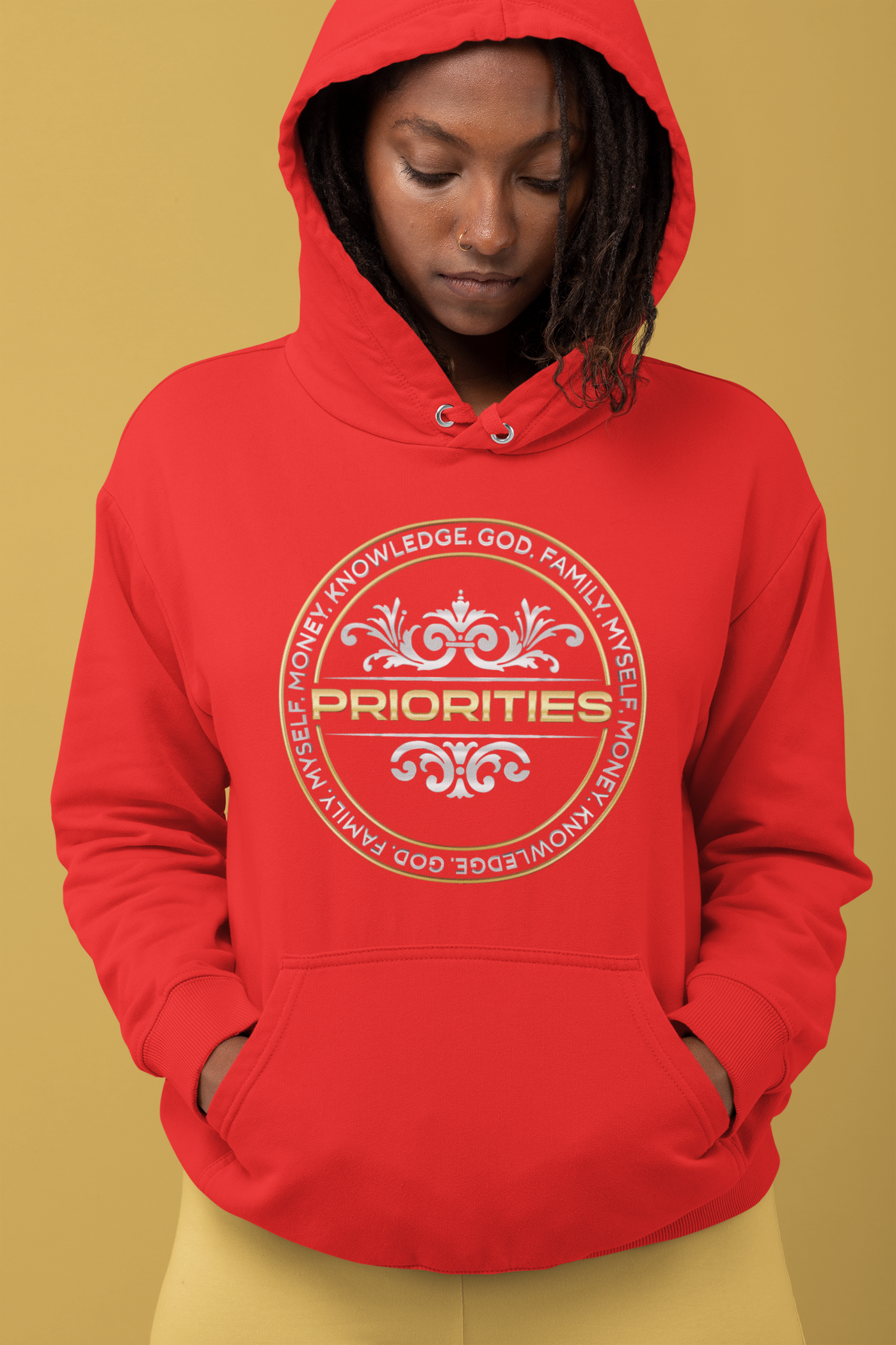 Unisex Hoodie / With Platinum & Gold Priorities logo