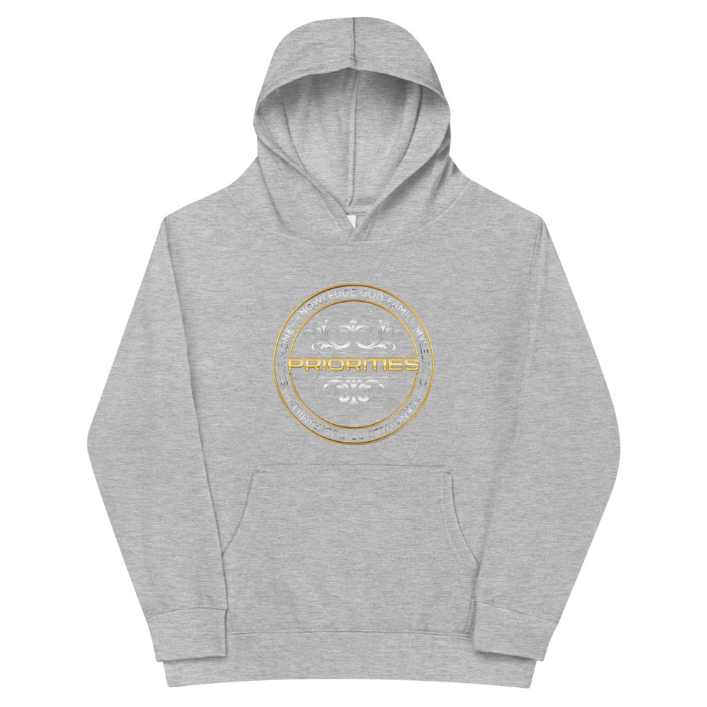 Kids fleece hoodie / With Platinum & Gold Priorities logo