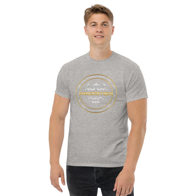 Men's heavyweight tee / With the Platinum & Gold Priorities logo.