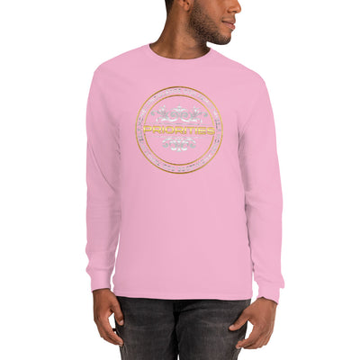 Men’s Long Sleeve Shirt / With the Platinum & Gold PRIORITIES logo.