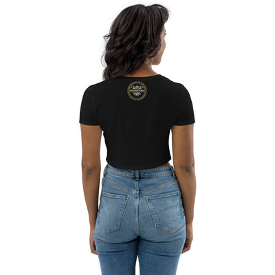 Organic Crop Top / With Platinum  & Gold Priorities logo.