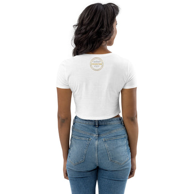 Organic Crop Top / With Platinum  & Gold Priorities logo.