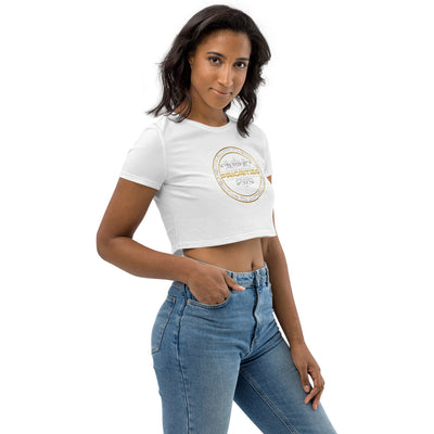 Organic Crop Top / With Platinum  & Gold Priorities logo.