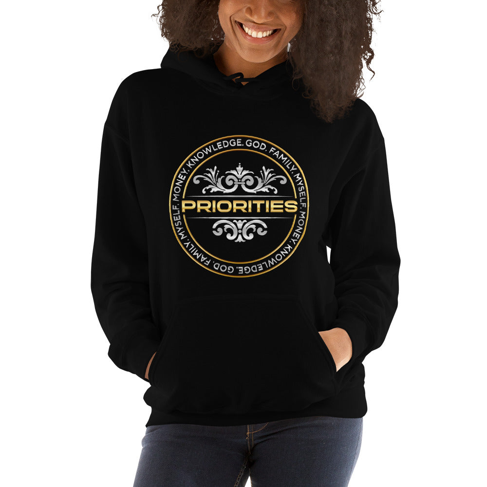 Unisex Hoodie / With Platinum & Gold Priorities logo