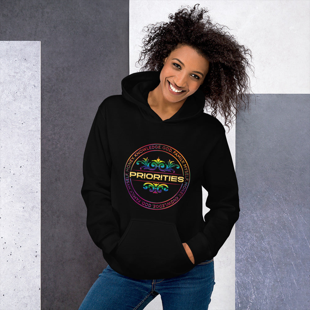 Unisex Hoodie / With multi color & gold logo.