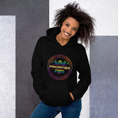 Unisex Hoodie / With multi color & gold logo.