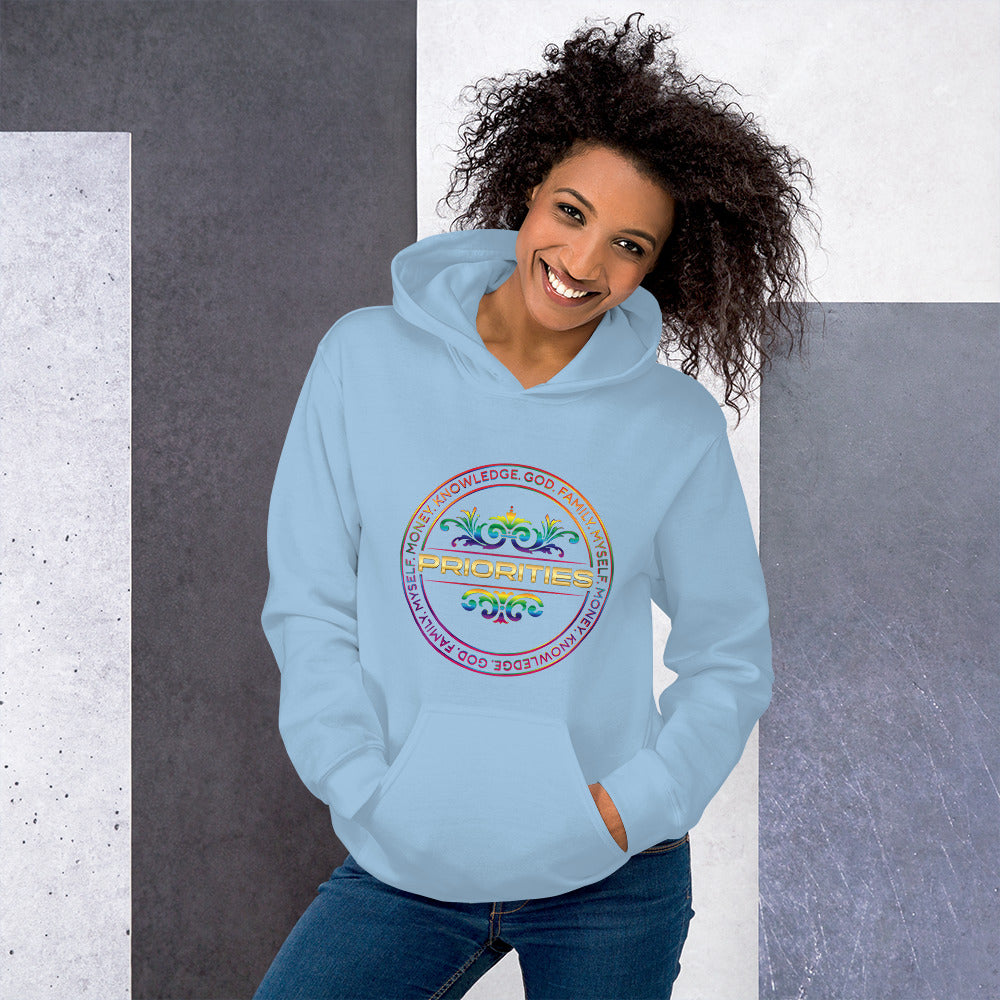 Unisex Hoodie / With multi color & gold logo.