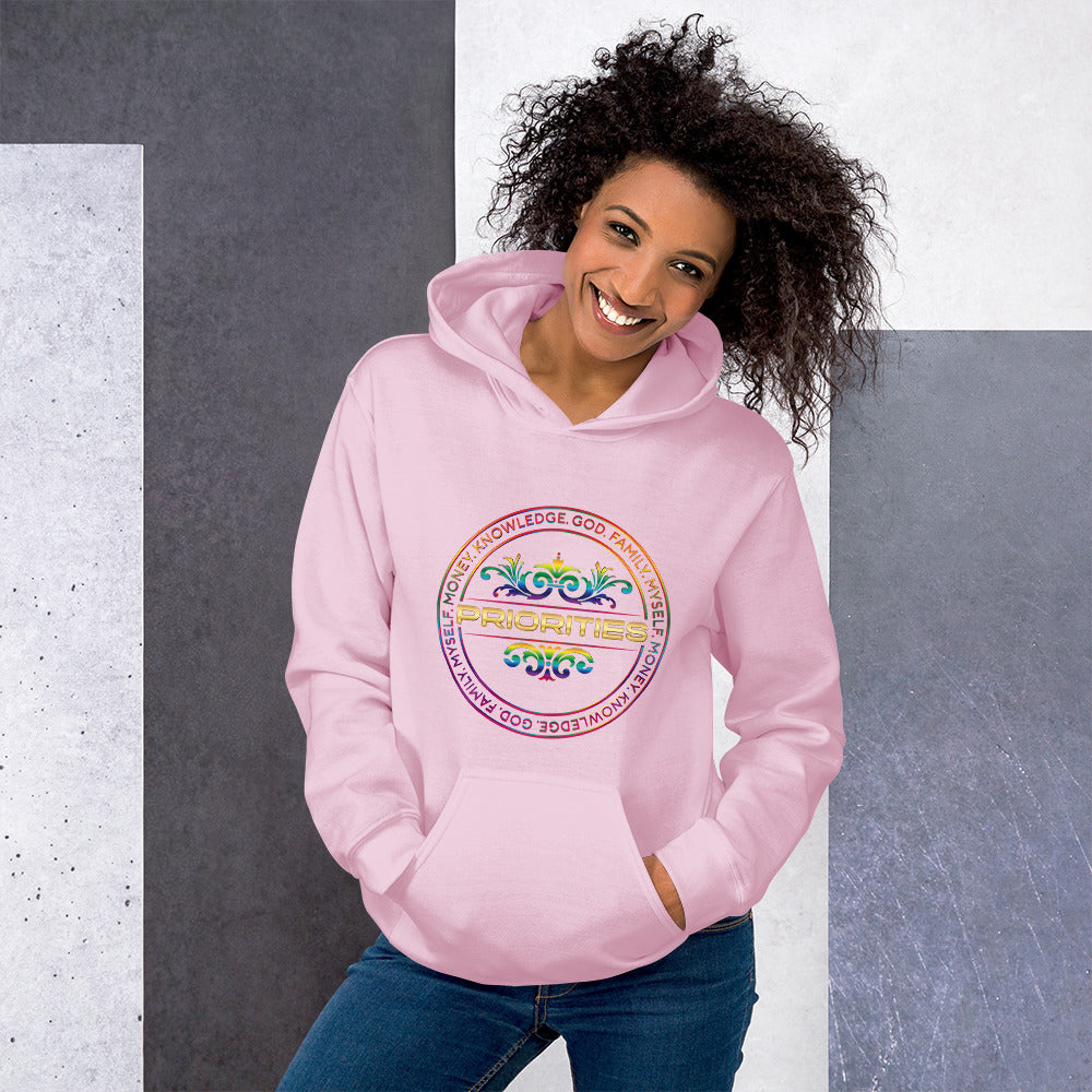 Unisex Hoodie / With multi color & gold logo.