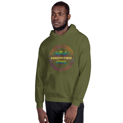 Unisex Hoodie / With multi color & gold logo