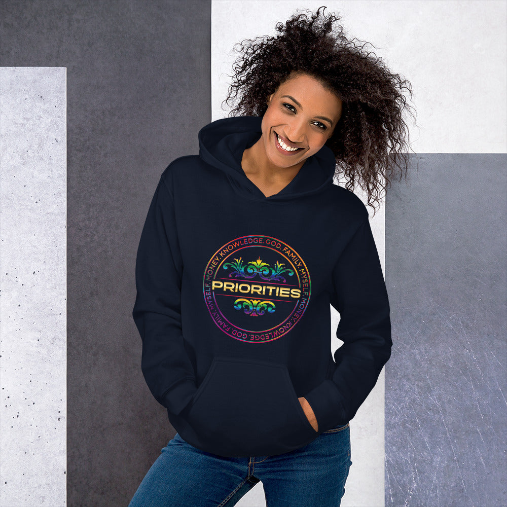 Unisex Hoodie / With multi color & gold logo.