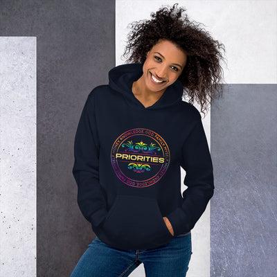 Unisex Hoodie / With multi color & gold logo.