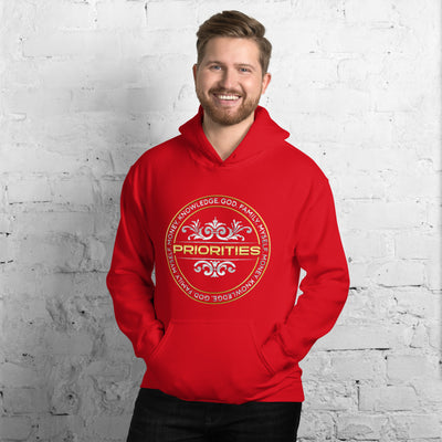Unisex Hoodie / With the Platinum and Gold PRIORITIES logo.