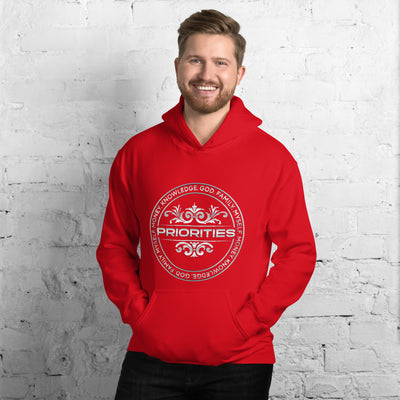 Unisex Hoodie / With the all Platinum PRIORITIES logo.