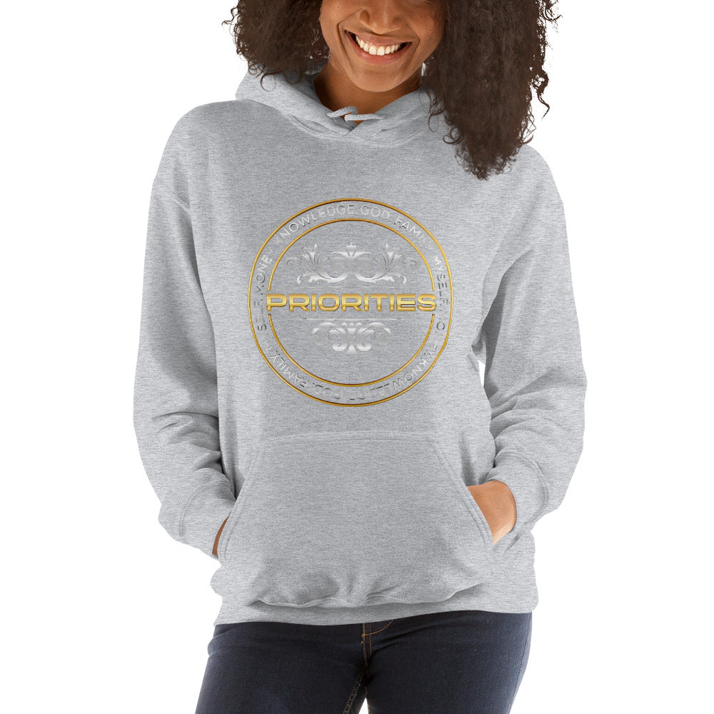 Unisex Hoodie / With Platinum & Gold Priorities logo