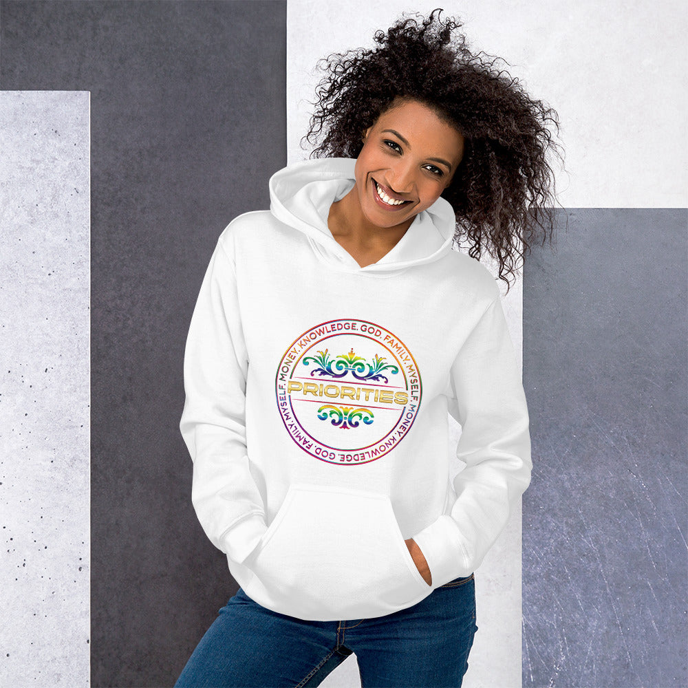 Unisex Hoodie / With multi color & gold logo.