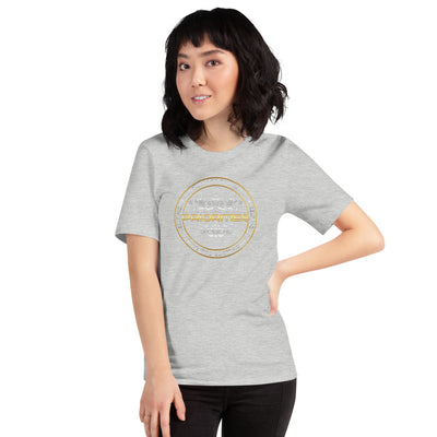 Short-Sleeve Unisex T-Shirt / With Platinum & Gold Priorities logo.