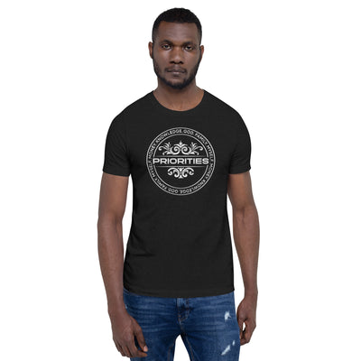 Short-Sleeve Unisex T-Shirt / With all Platinum Priorities logo.