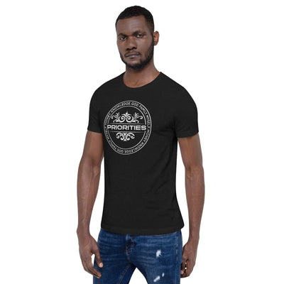 Short-Sleeve Unisex T-Shirt / With all Platinum Priorities logo.