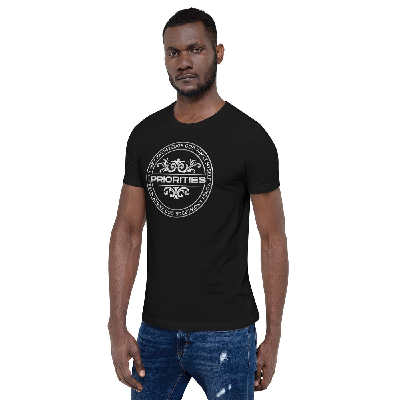 Short-Sleeve Unisex T-Shirt / With all Platinum Priorities logo.