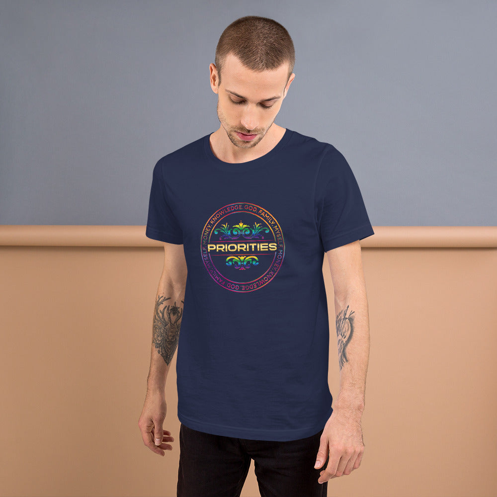 Short-Sleeve Unisex T-Shirt / With gold & multi color logo