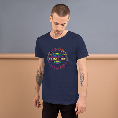 Short-Sleeve Unisex T-Shirt / With gold & multi color logo