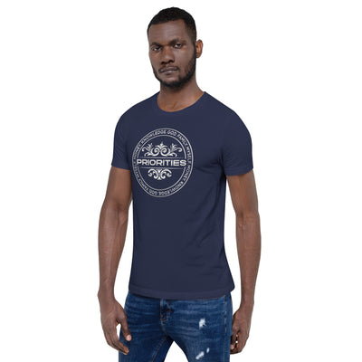 Short-Sleeve Unisex T-Shirt / With all Platinum Priorities logo.