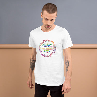 Short-Sleeve Unisex T-Shirt / With gold & multi color logo