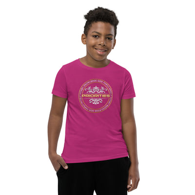Youth Short Sleeve T-Shirt / With Platinum & Gold logo