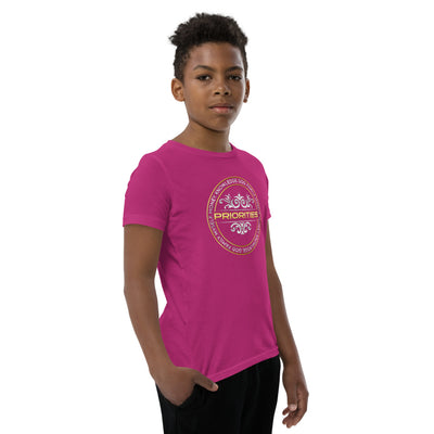 Youth Short Sleeve T-Shirt / With Platinum & Gold logo