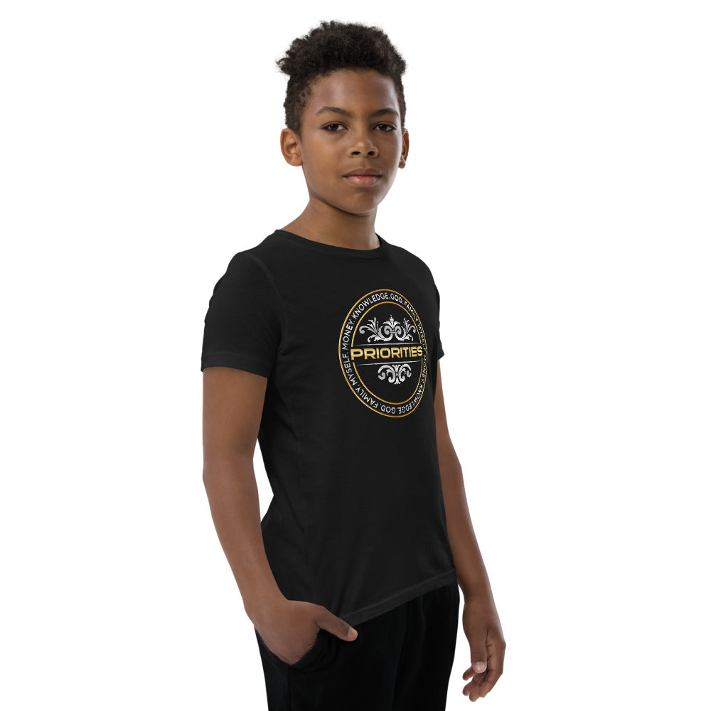 Youth Short Sleeve T-Shirt / With Platinum & Gold logo