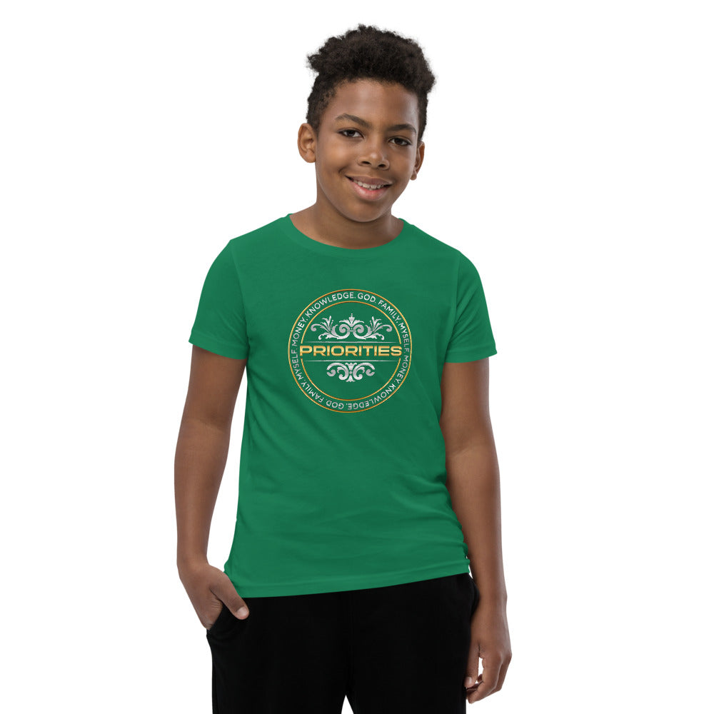 Youth Short Sleeve T-Shirt / With Platinum & Gold logo