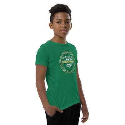 Youth Short Sleeve T-Shirt / With Platinum & Gold logo