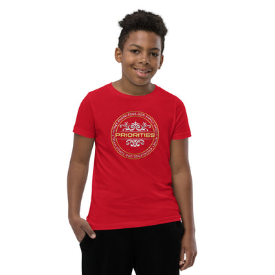 Youth Short Sleeve T-Shirt / With Platinum & Gold logo