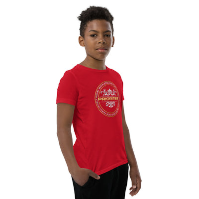 Youth Short Sleeve T-Shirt / With Platinum & Gold logo