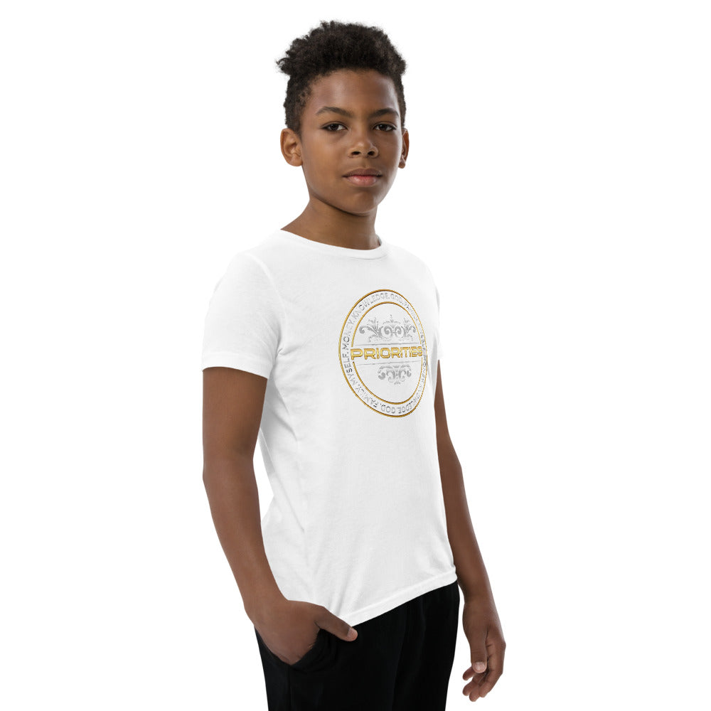 Youth Short Sleeve T-Shirt / With Platinum & Gold logo